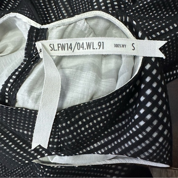 Sara Lanz Designer Black Virgin Wool Cut Out Perforated Overlay Pleated Dress S - Picture 10 of 13